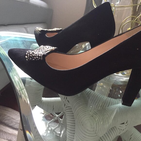 LK Bennett Black Heels with Embellished Bow - Picture 6 of 7